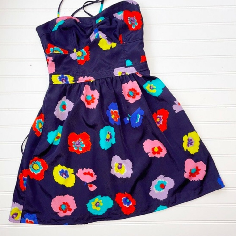 American Eagle Outfitters Colorful Floral strapless dress